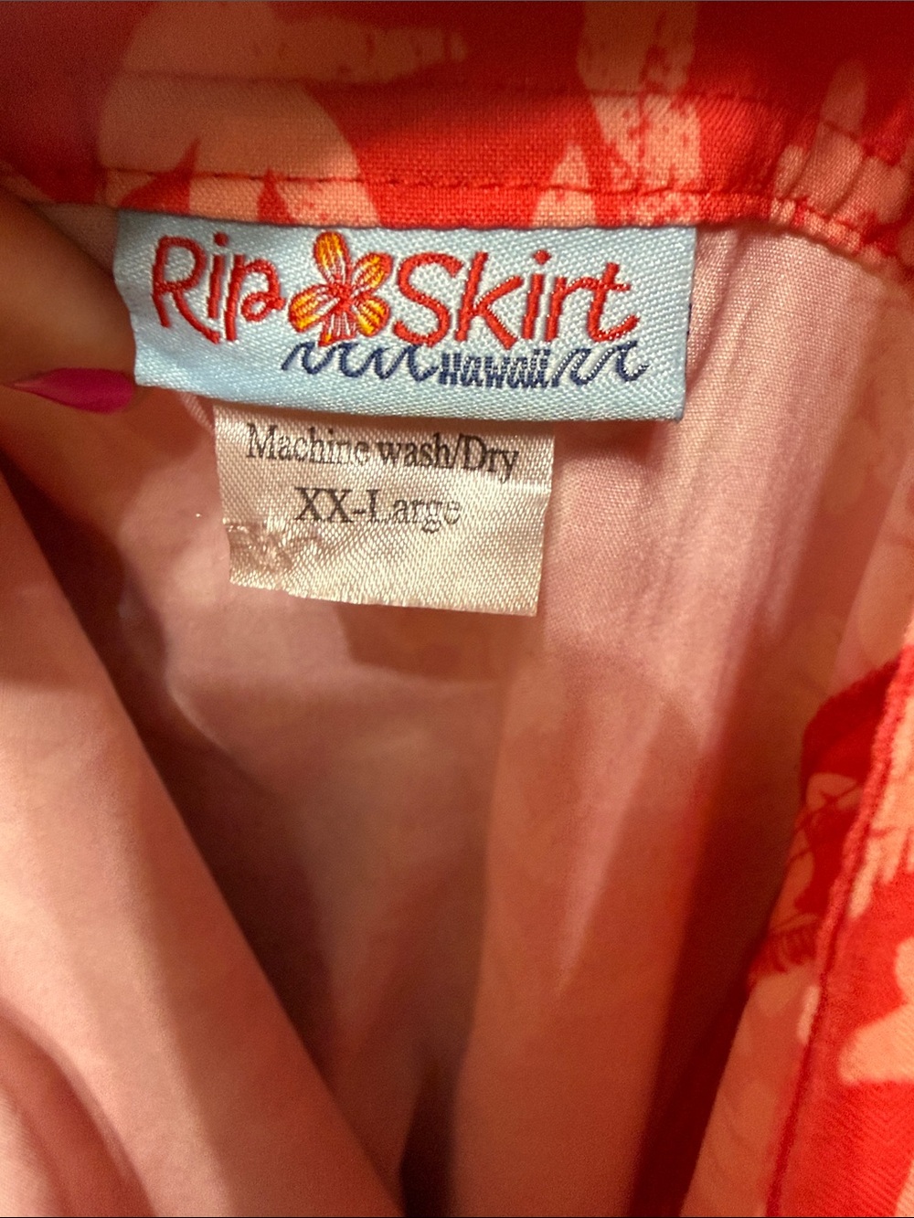 Ripskirt Hawaii Red and Pink Floral Swim Coverup Skirt length 2 wrap xxl 20-22 - Picture 3 of 8